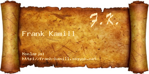 Frank Kamill névjegykártya